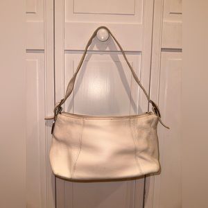 White leather bag